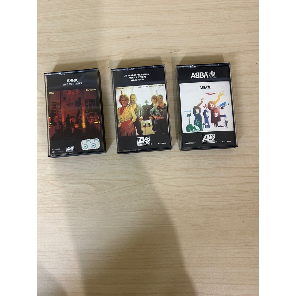 ABBA Cassette Tape Lot The Visitors Waterloo The Album Vintage Atlantic Records